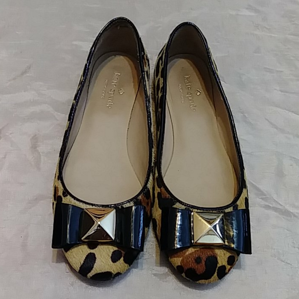 Kate Spade Tula Leopard Hair Flats - Picture 1 of 5